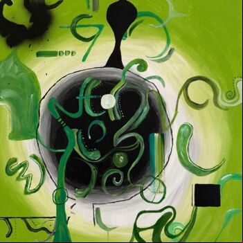 绘画 标题为“In Green We Breathe” 由Lara L., 原创艺术品, 丙烯 安装在木质担架架上