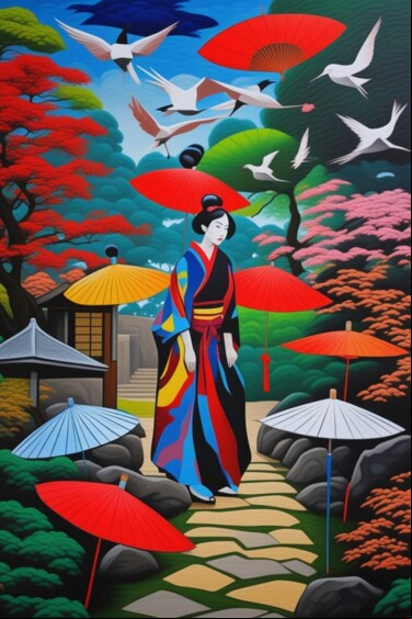 Digital Arts titled "Japan garden 11" by Georgii Stepanov, Original Artwork, AI generated image